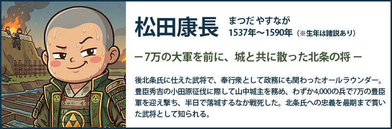 武将カード：松田康長（まつだ やすなが）1537年～1590年（※生年は諸説あり）