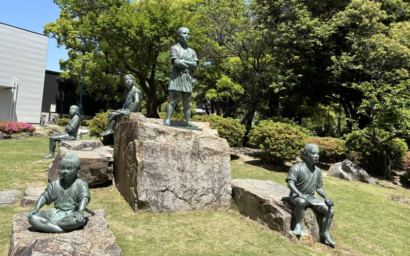 中村公園内 「日吉丸となかまたち」銅像群 名古屋市中村区
